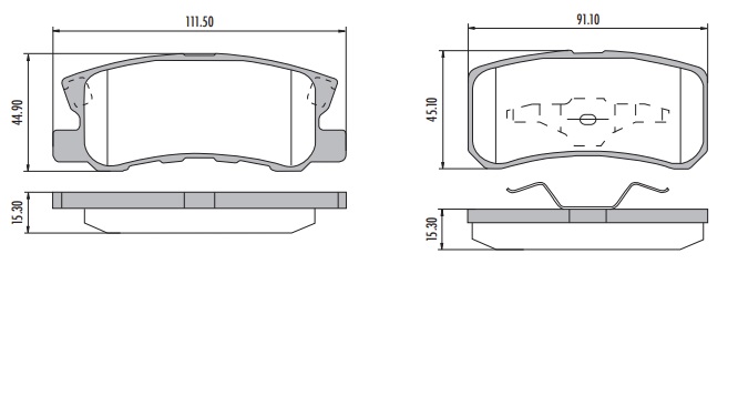 MITSUBISHI MONTERO BLISTER ASX PASTILLA DE FRENO POSTERIOR