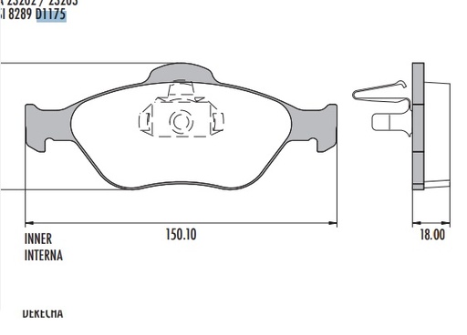 [PD1175H001] ECOSPORT FORD PASTILLA DE FRENO