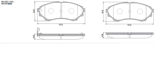 [PD1574H001] MAZDA BT 50 4X4 D254 PASTILLAS DE FRENO DELANTERA