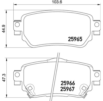 NISSAN  QASHQAI 2017 /MAZDA 6 PASTILLA DE FRENO POSTERIOR