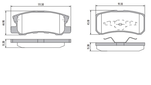 MITSUBISHI MONTERO BLISTER ASX PASTILLA DE FRENO POSTERIOR