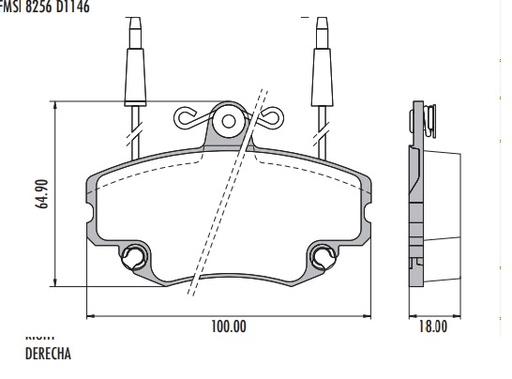 [PD1146H001] D1146 RENAULT LOGAN/ CLIO 2005/ SYMBOL/ MEGANE/ SAXO PASTILLA DE FRENO